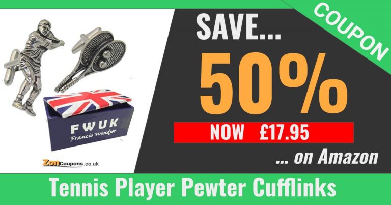 Grab this deal: Tennis Player and Tennis Racket Highly Detailed Pewter Cufflinks from Francis Windsor – Made In Great Britain